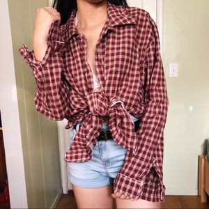 Oversized Distressed Flannel